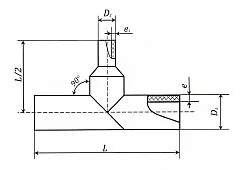 Тройник ПНД ПЭ100 переходной сварной 225х110 мм SDR17